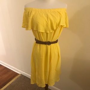 Yellow Strapless Beach Cover Up